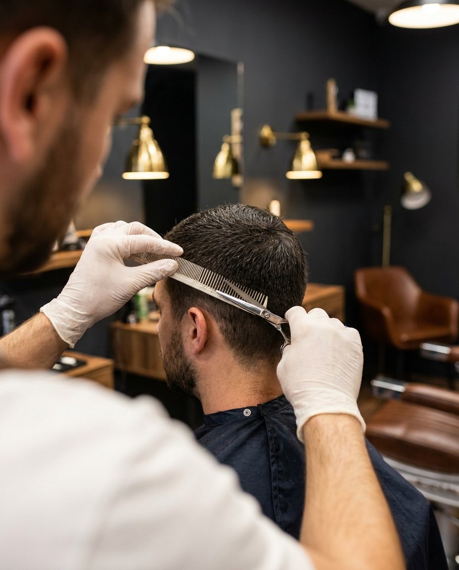 Barbier aan het werk bij New Style Barbershop